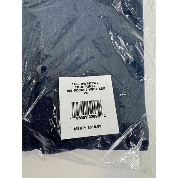 RE/DONE 70S Pocket Wide Leg Blue High Waisted Bootcut Denim Jeans Womens Size 26 - Picture 4 of 6